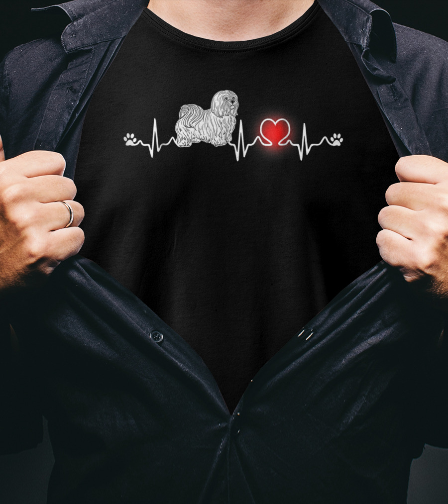 Maltese Dog Heartbeat Pulse Lover Women Men Kids S95 T-Shirt