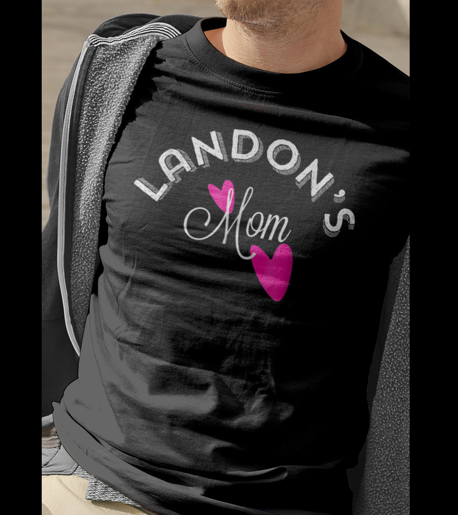 LANDON'S Mom Pink Hearts T-Shirt