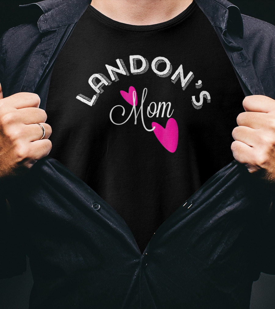 LANDON'S Mom Pink Hearts T-Shirt