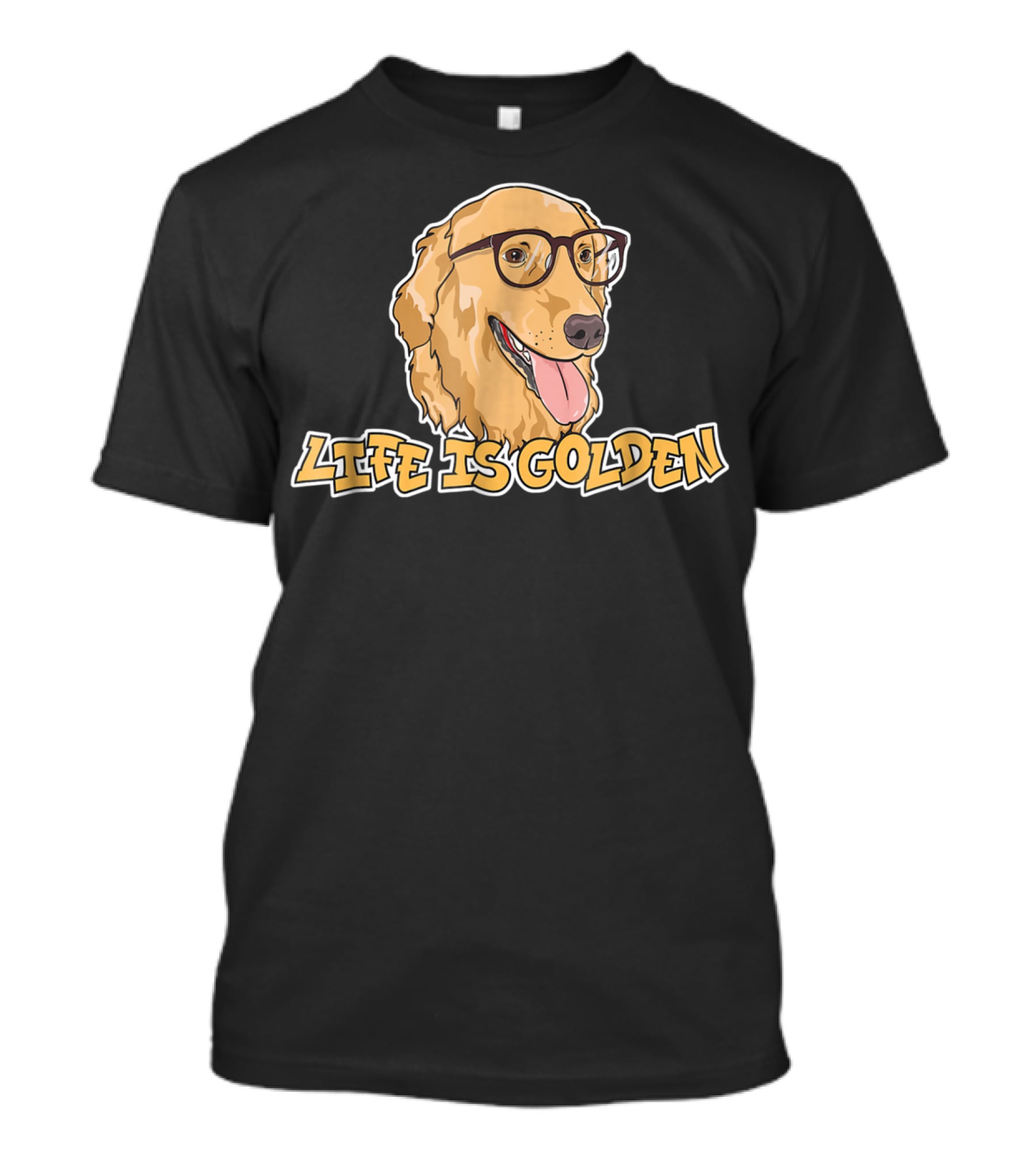 Life Is Golden Retriever Glasses T-Shirt