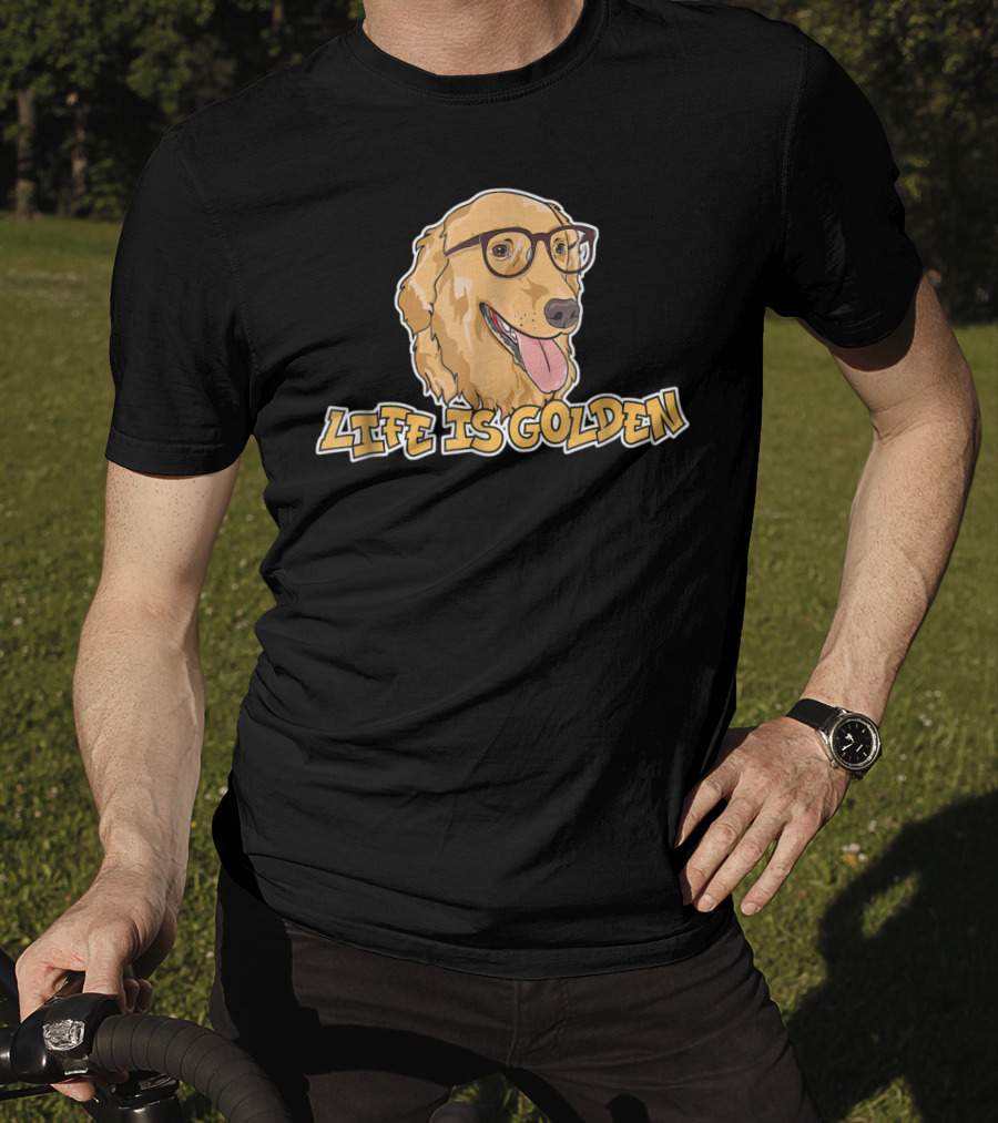 Life Is Golden Retriever Glasses T-Shirt