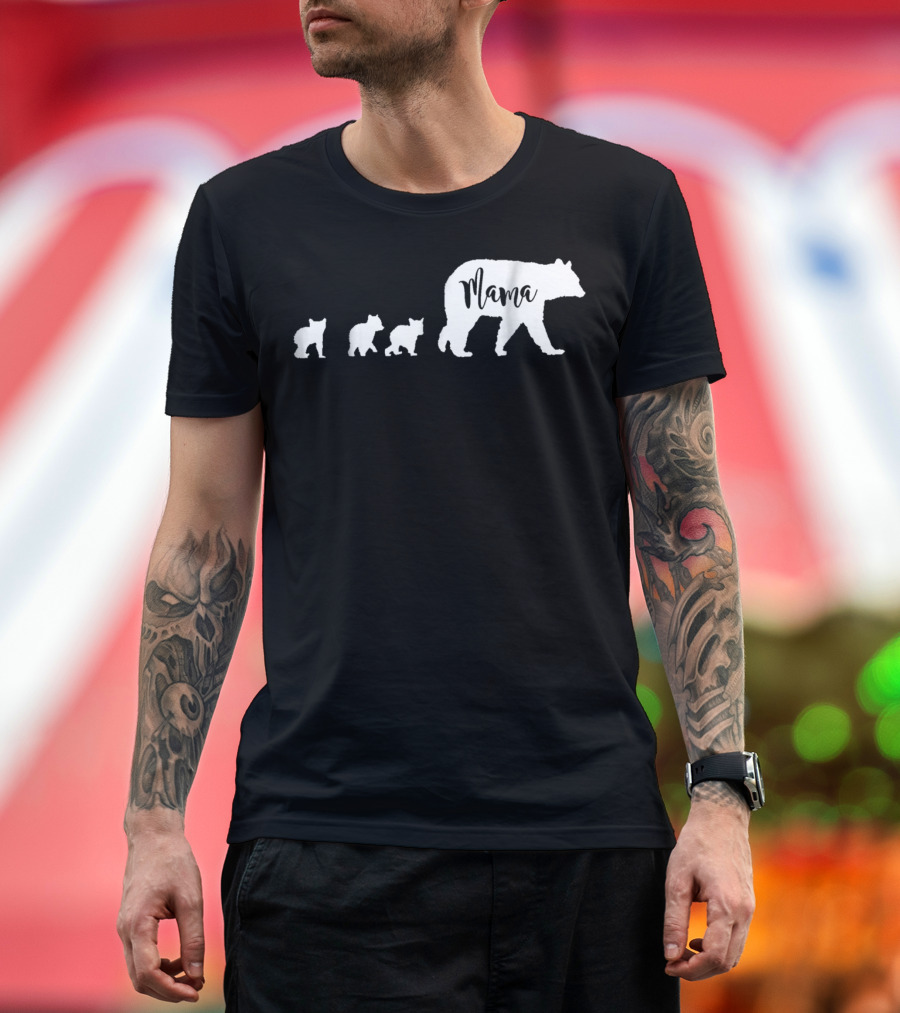 Mama Bear Mom With Three Cubs T-Shirt