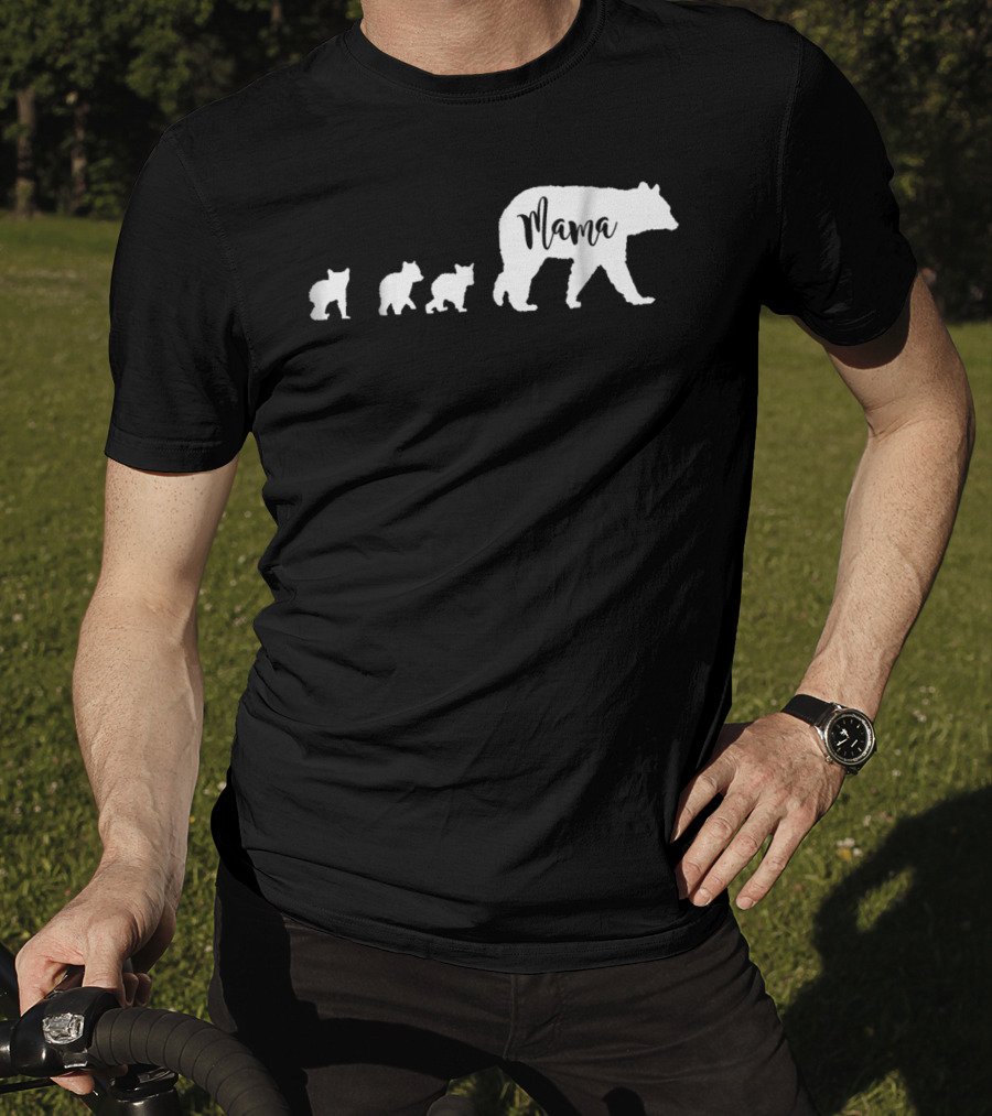 Mama Bear Mom With Three Cubs T-Shirt