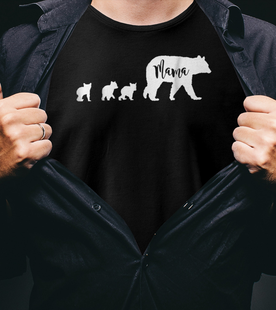 Mama Bear Mom With Three Cubs T-Shirt