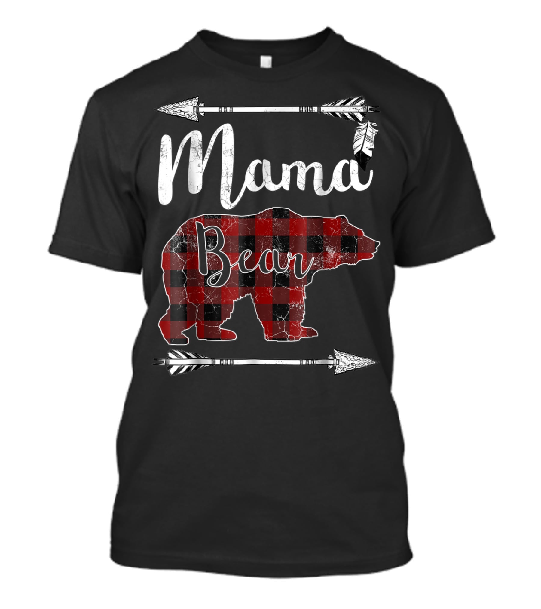 Mama Bear Buffalo Plaid Arrow T-Shirt