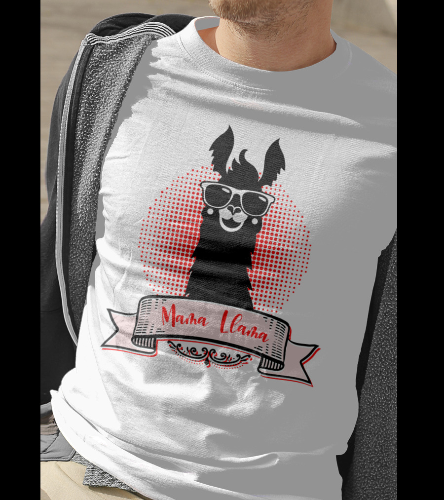 Mama Llama Cool Mom Mother Grandma Auntie81 Fun Llama Wearing Sunglasses T-Shirt