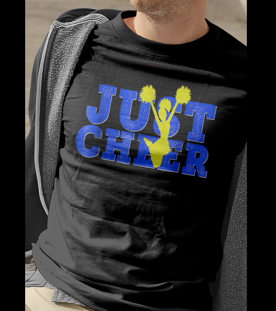 Cheerleading Pom Poms Just Cheer Mom Coach Daughter T-Shirt