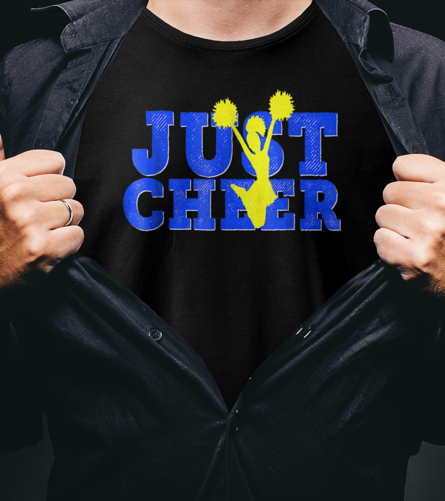 Cheerleading Pom Poms Just Cheer Mom Coach Daughter T-Shirt