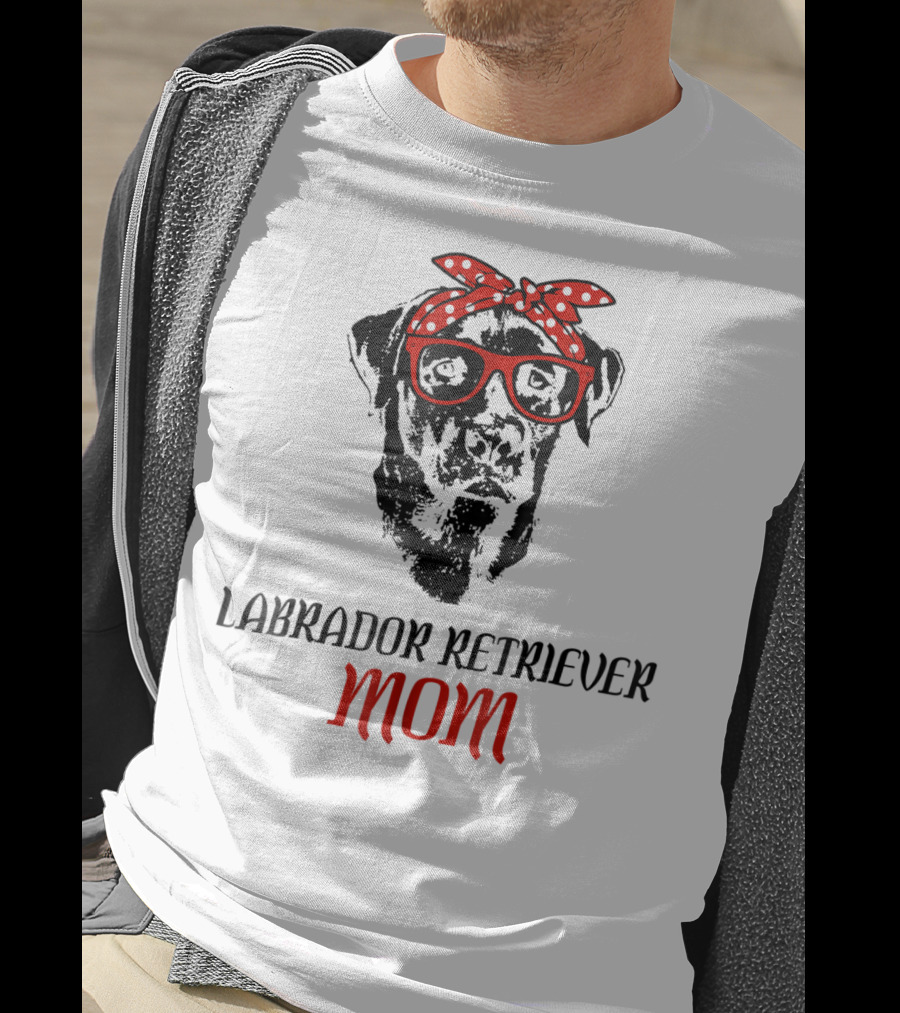LABRADOR RETRIEVER MOM Dog Lover Retro Glasses Bandana T-Shirt