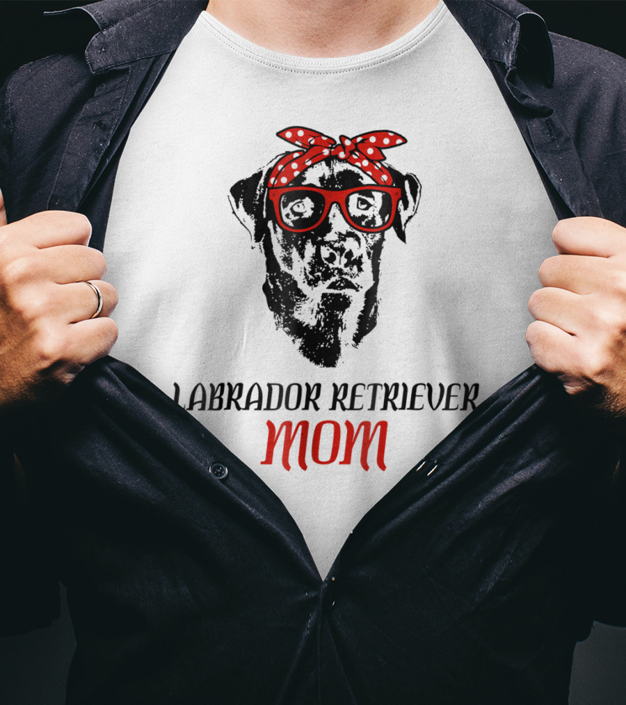 LABRADOR RETRIEVER MOM Dog Lover Retro Glasses Bandana T-Shirt