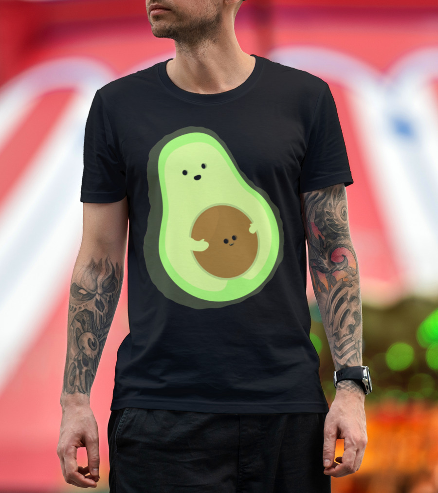 Cute LOL Avocado Pregnant Mom with Baby Seed T-Shirt