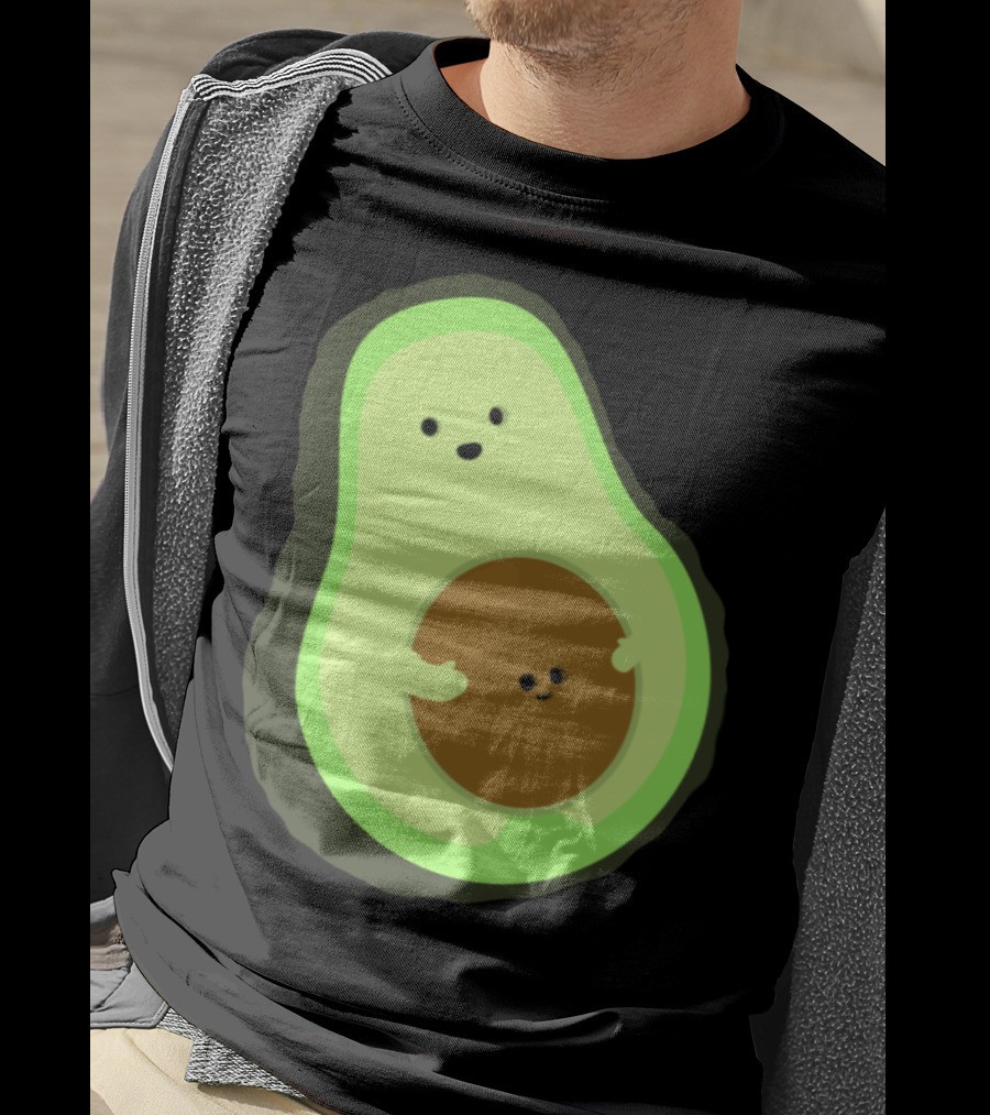 Cute LOL Avocado Pregnant Mom With Baby Seed T-Shirt