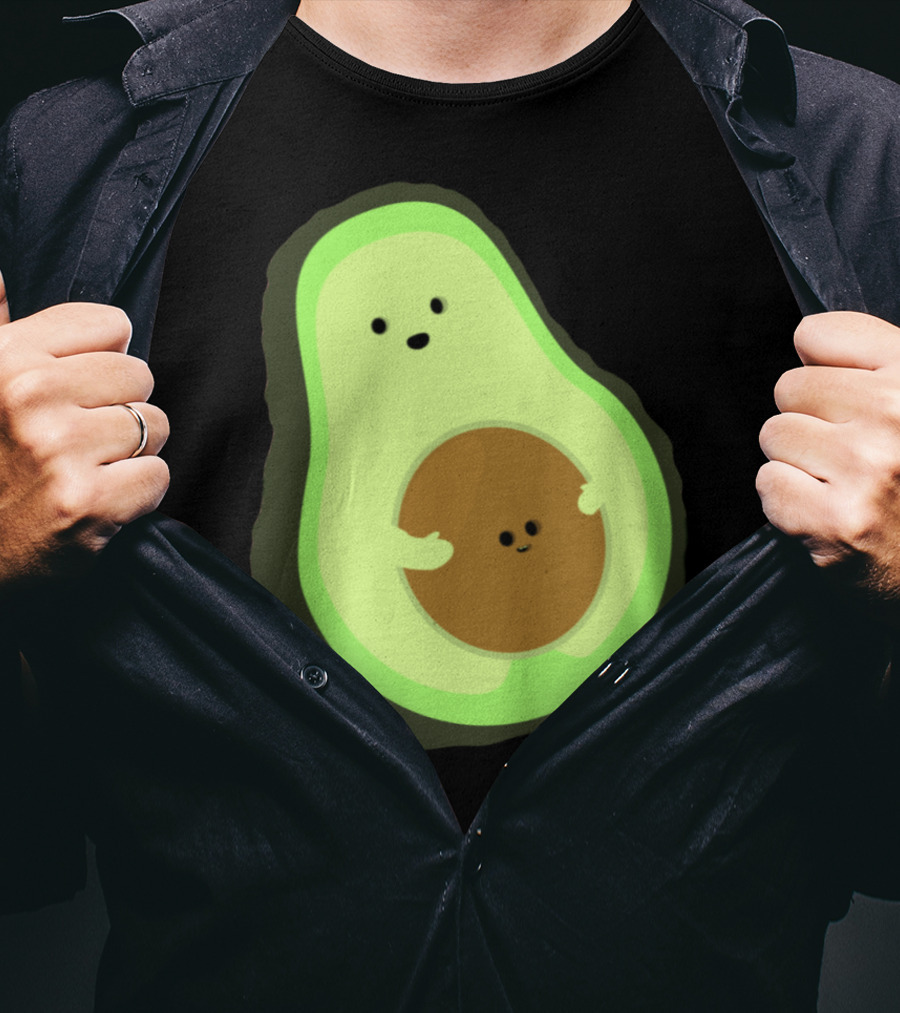 Cute LOL Avocado Pregnant Mom With Baby Seed T-Shirt