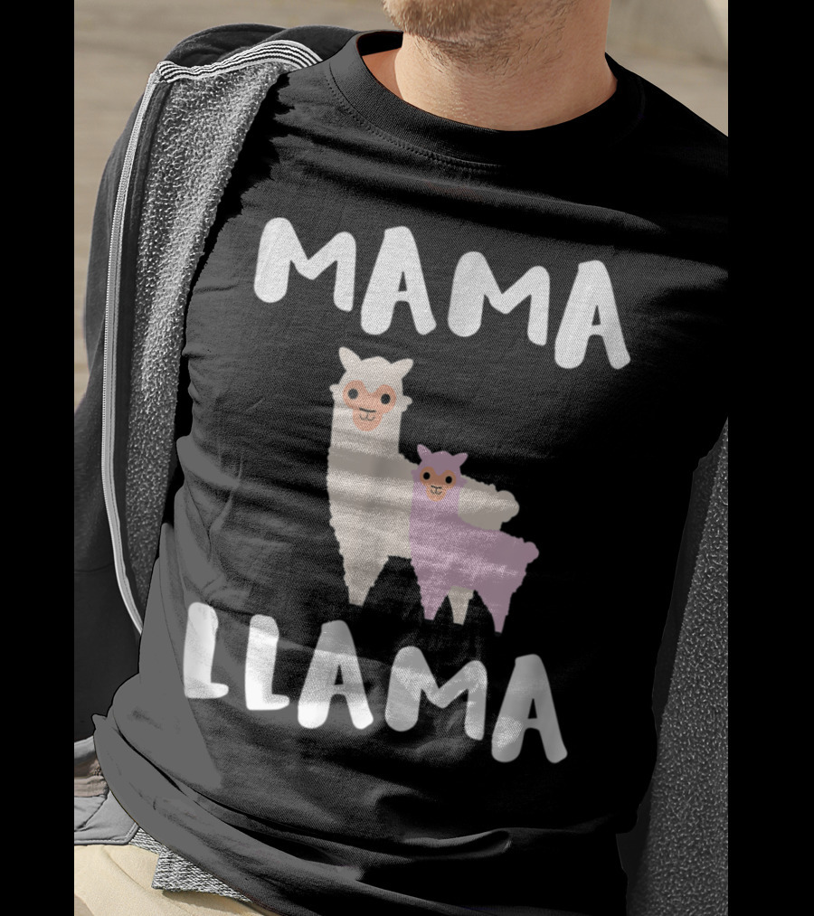 Mama Llama Cute Funny Llama Duo T-Shirt