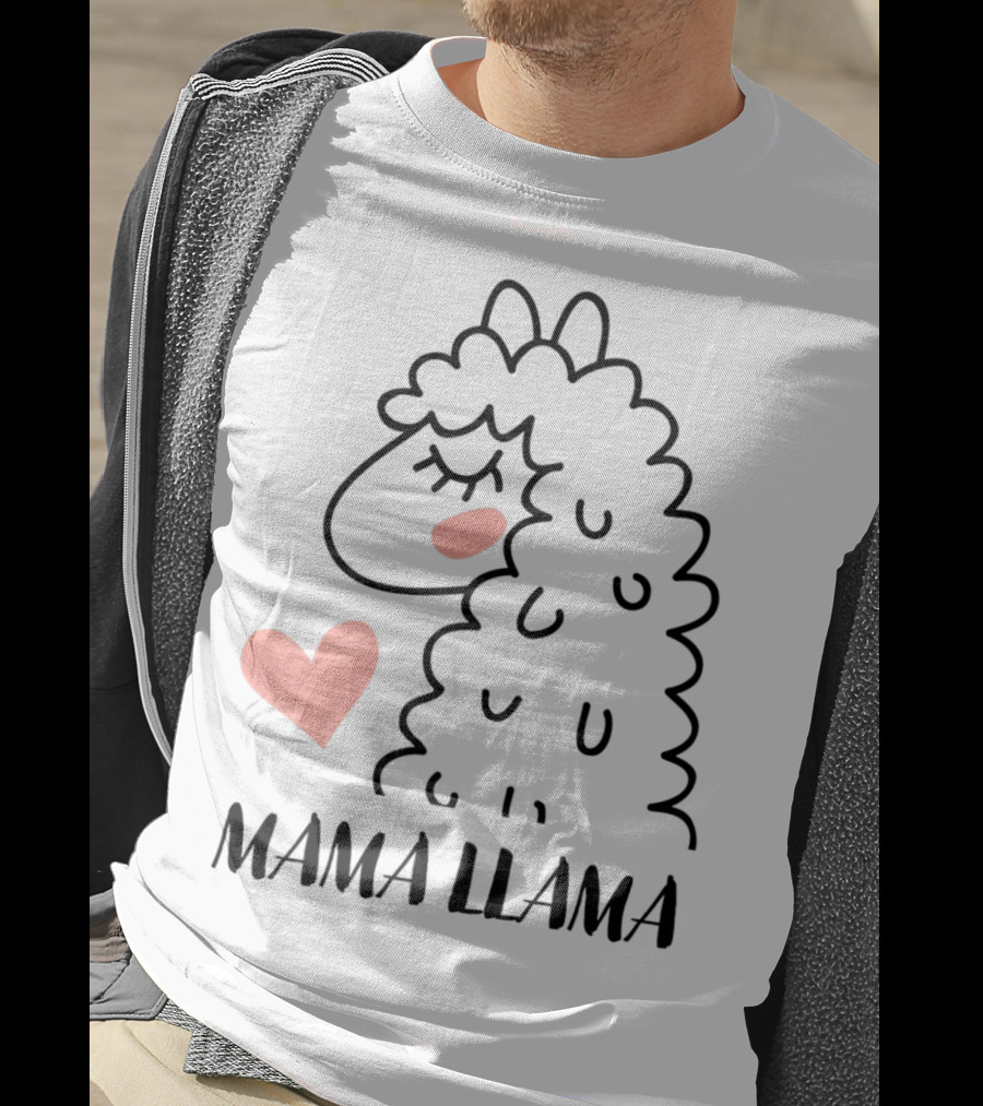 Mama Llama Heart My Mom Women82 T-Shirt
