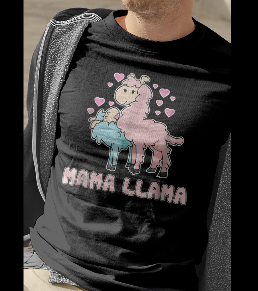 Mama Llama Cute Hearts Llama T-Shirt