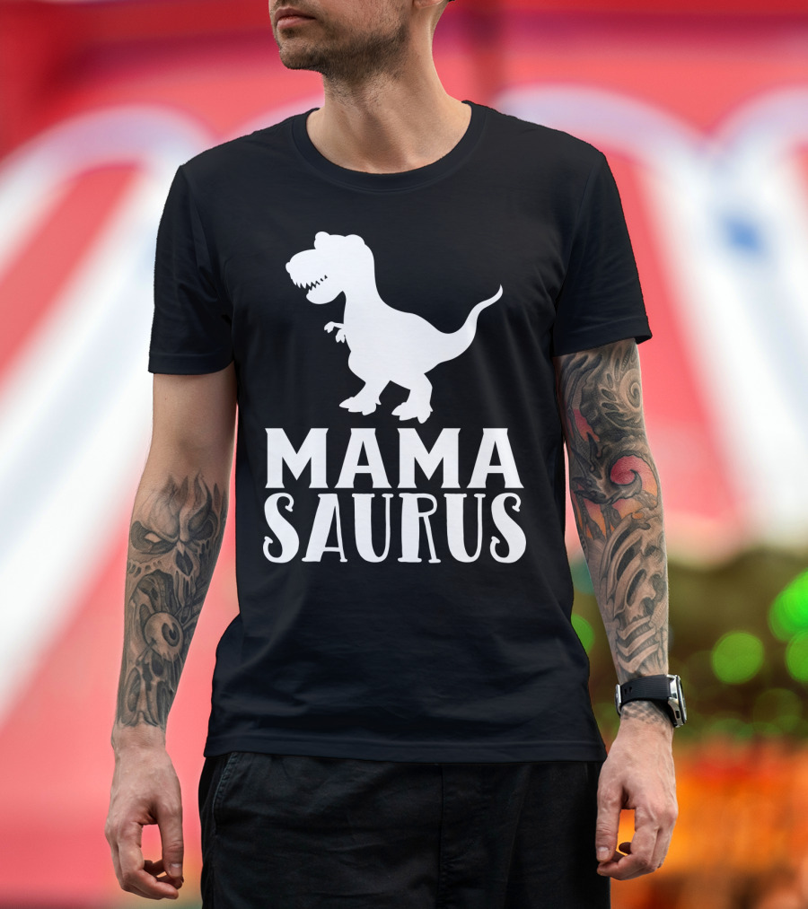 Mama Saurus Matching Dinosaur Family Mom18 T-Rex T-Shirt