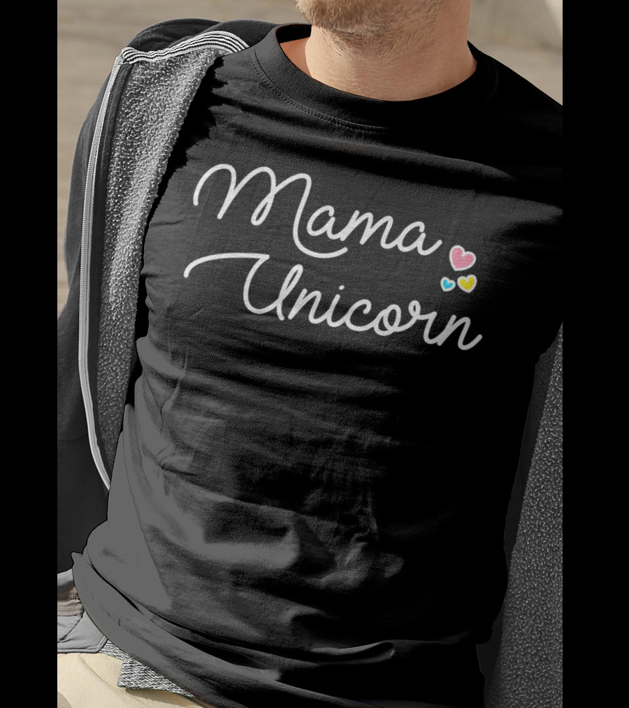 Mama Unicorn Heart Accents Mom29 T-Shirt
