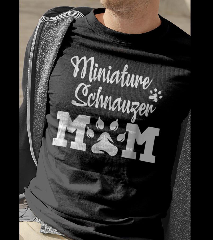 Miniature Schnauzer Mom Pawprint T-Shirt