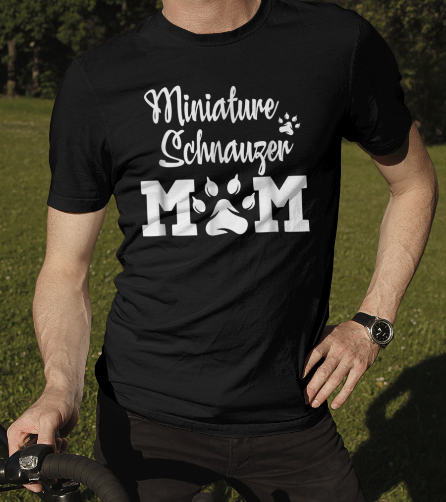 Miniature Schnauzer Mom Pawprint T-Shirt
