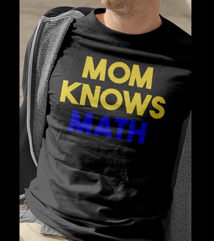 MOM KNOWS MATH Bold Yellow Blue T-Shirt