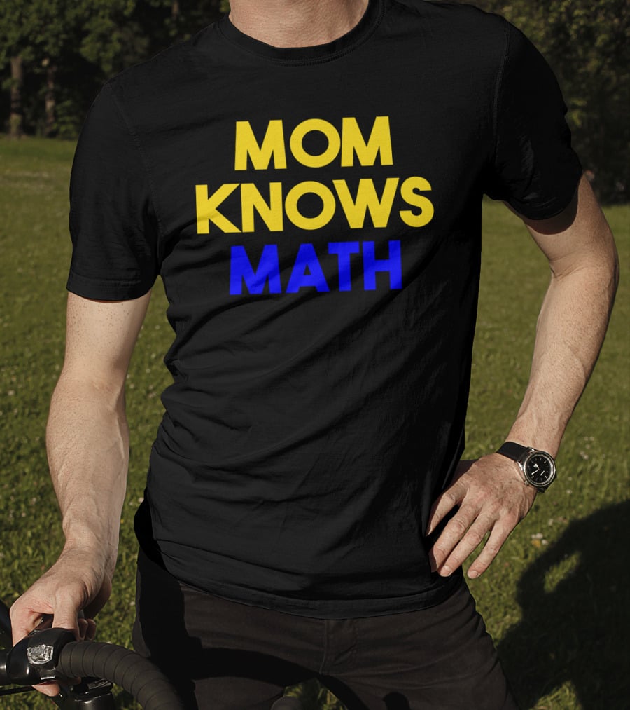 MOM KNOWS MATH Bold Yellow Blue T-Shirt
