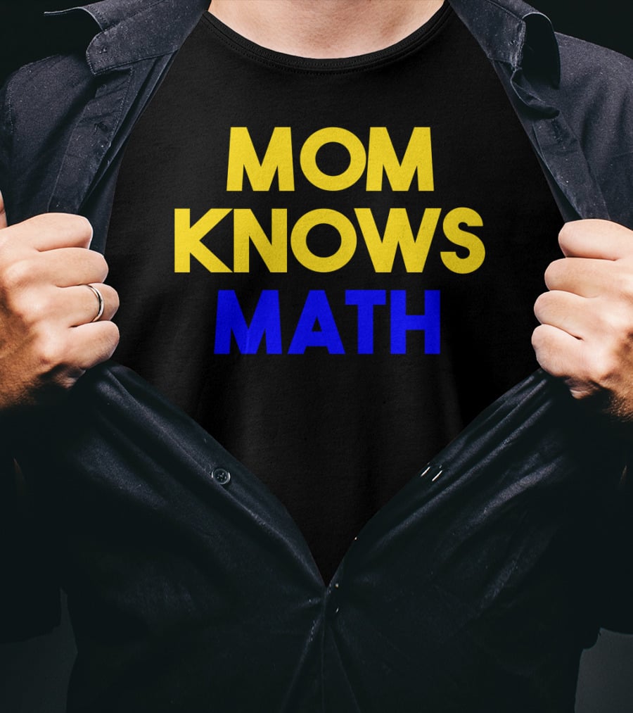 MOM KNOWS MATH Bold Yellow Blue T-Shirt