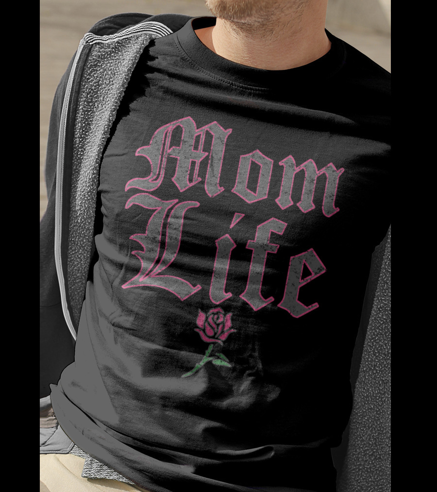 Mom Life Gothic Pink Rose S13 T-Shirt