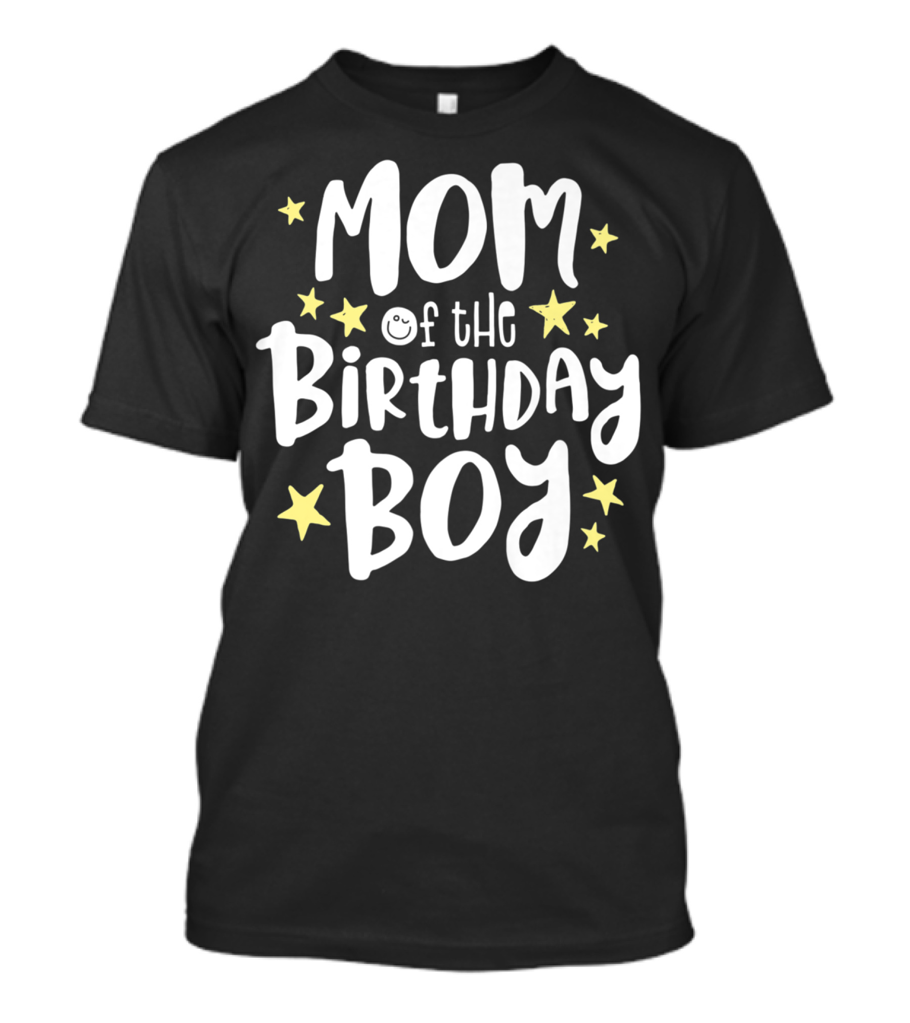 Mom Of The Birthday Boy Stars Fun Celebratory Text T-Shirt