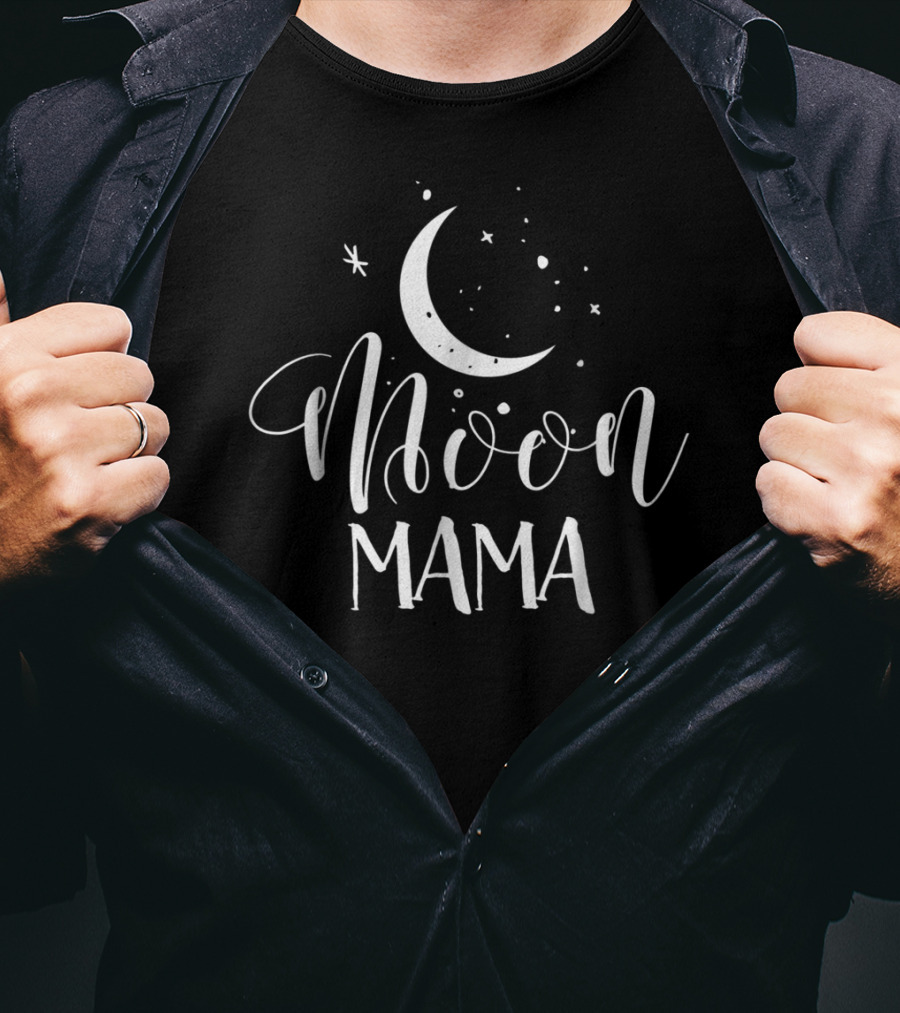 Moon Mama Boho For Women58 Crescent Stars T-Shirt
