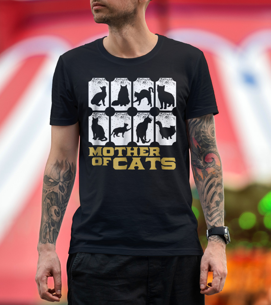 Mother of Cats Vintage for Kitty and Kitten Lover90 Silhouette Collection T-Shirt