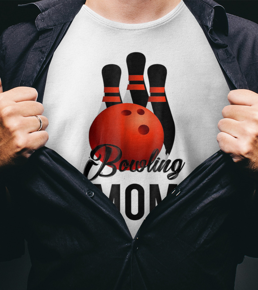 Bowling Mom Mother Mummy Birthday Bowling Pins And Ball T-Shirt