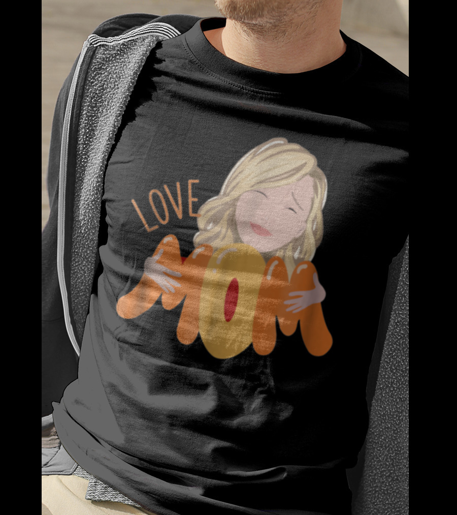 LOVE MOM Mothers Day Custom Personalized Selfie Emoji T-Shirt