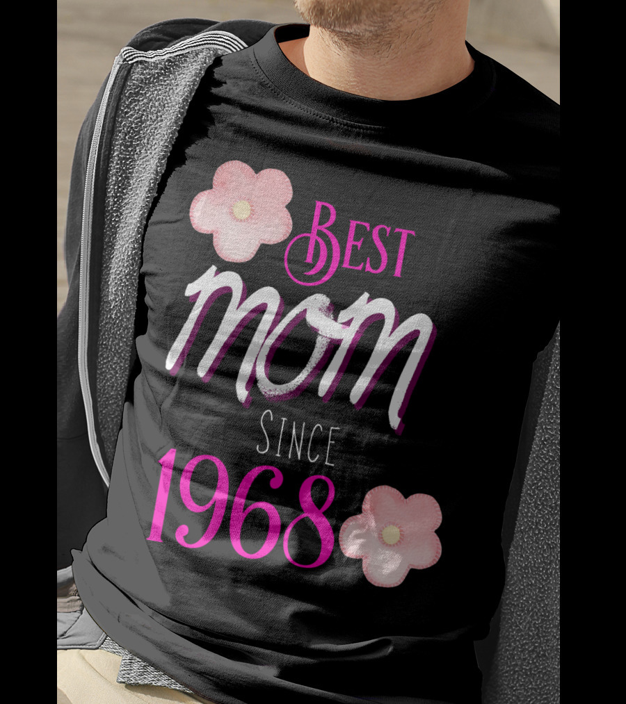 Best Mom Since 1968 Momiversary Flowers Mother's Day T-Shirt