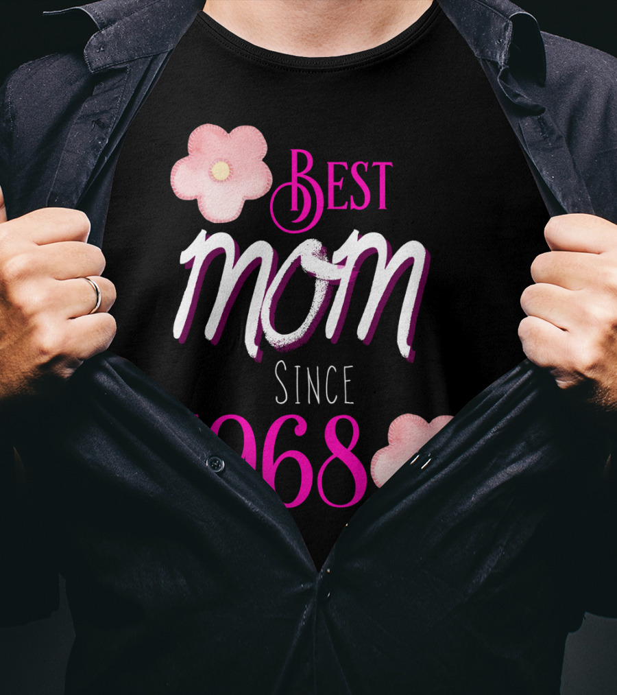 Best Mom Since 1968 Momiversary Flowers Mother's Day T-Shirt