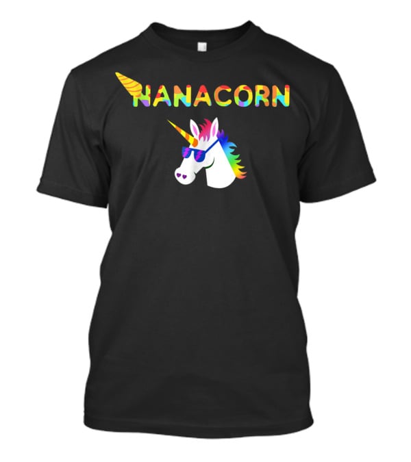 Nanacorn Rainbow Unicorn With Sunglasses Fun T-Shirt