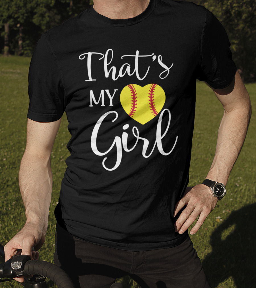 That's My Girl Softball Mom Heart T-Shirt