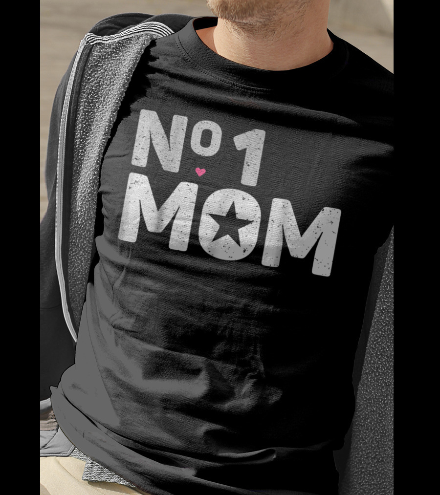 NO 1 Mom Star Heart T-Shirt