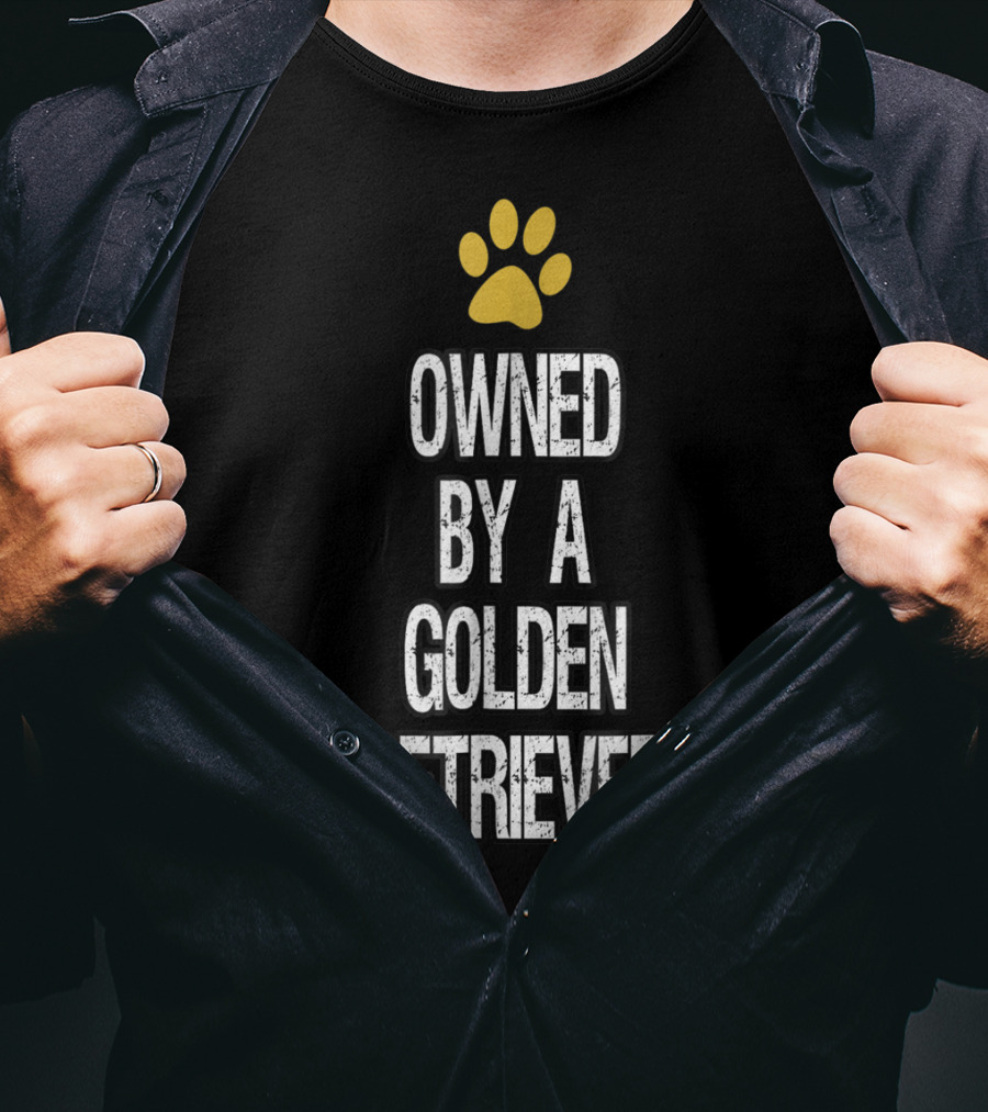 Owned By A Golden Retriever Paw Prints T-Shirt