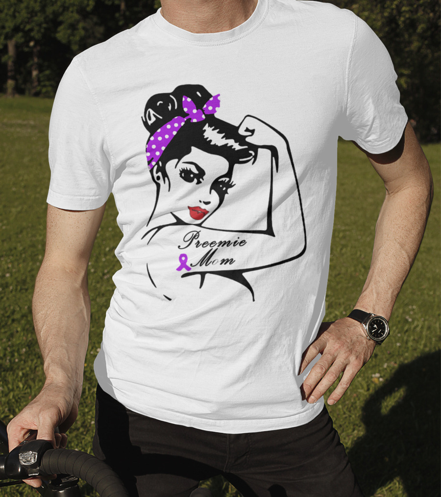Preemie Mom Strong Rosie Purple T-Shirt