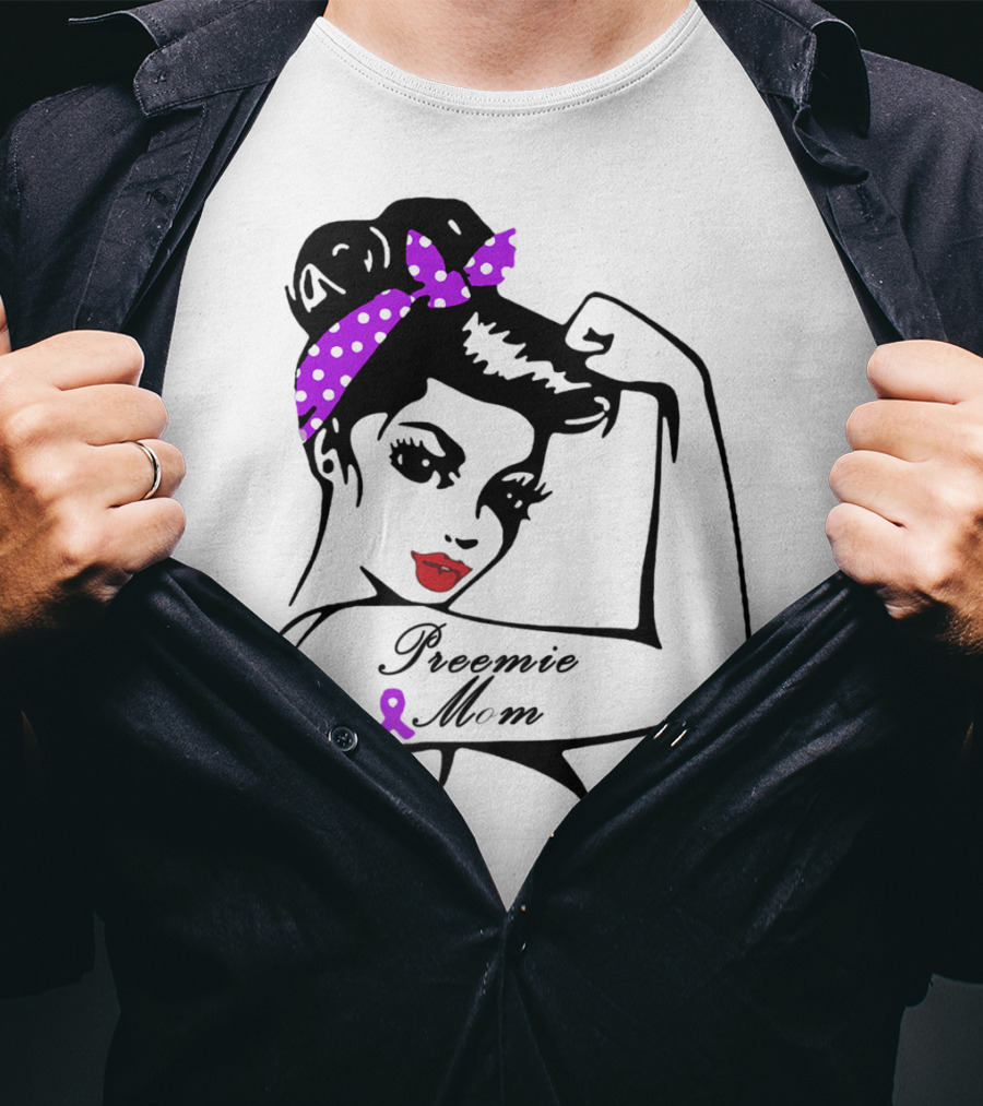 Preemie Mom Strong Rosie Purple T-Shirt