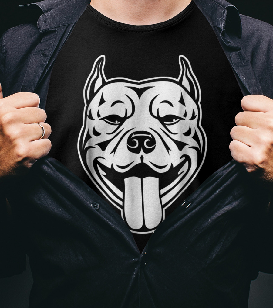 Pitbull Terrier Head For Pittie Moms Dads Kids43 T-Shirt