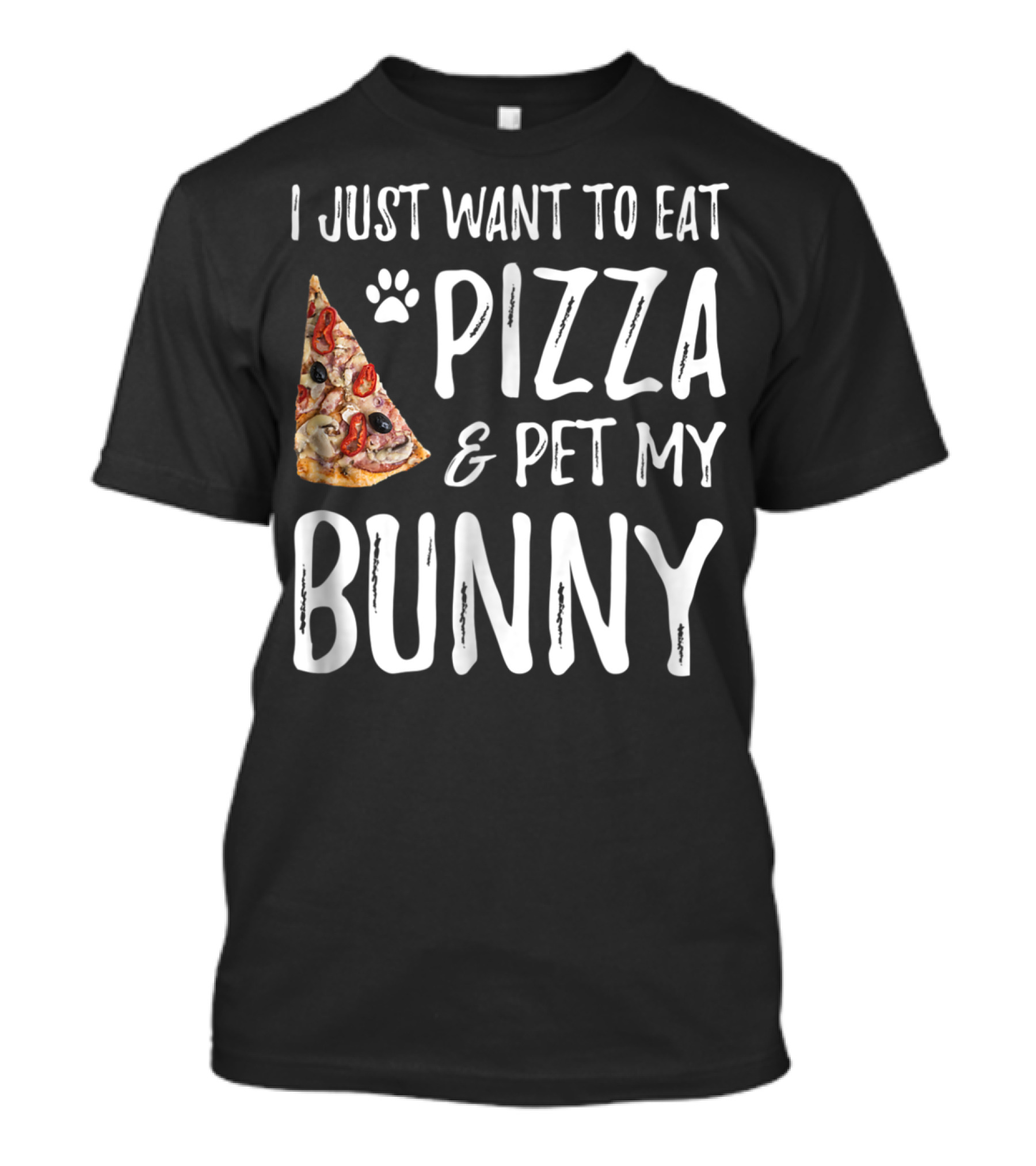 I Just Want To Eat Pizza And Pet My Bunny T-Shirt