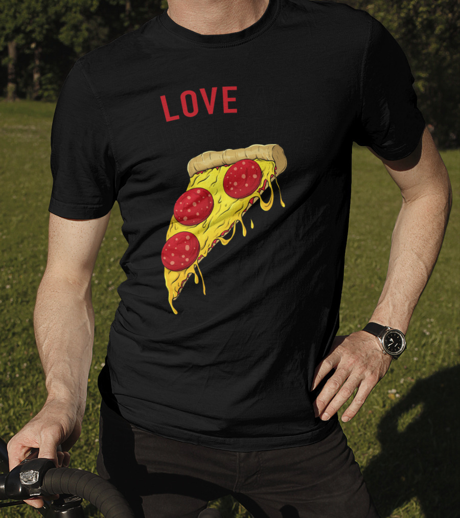 LOVE AT FIRST SLICE Pizza Men Girls Mom And Baby68 T-Shirt