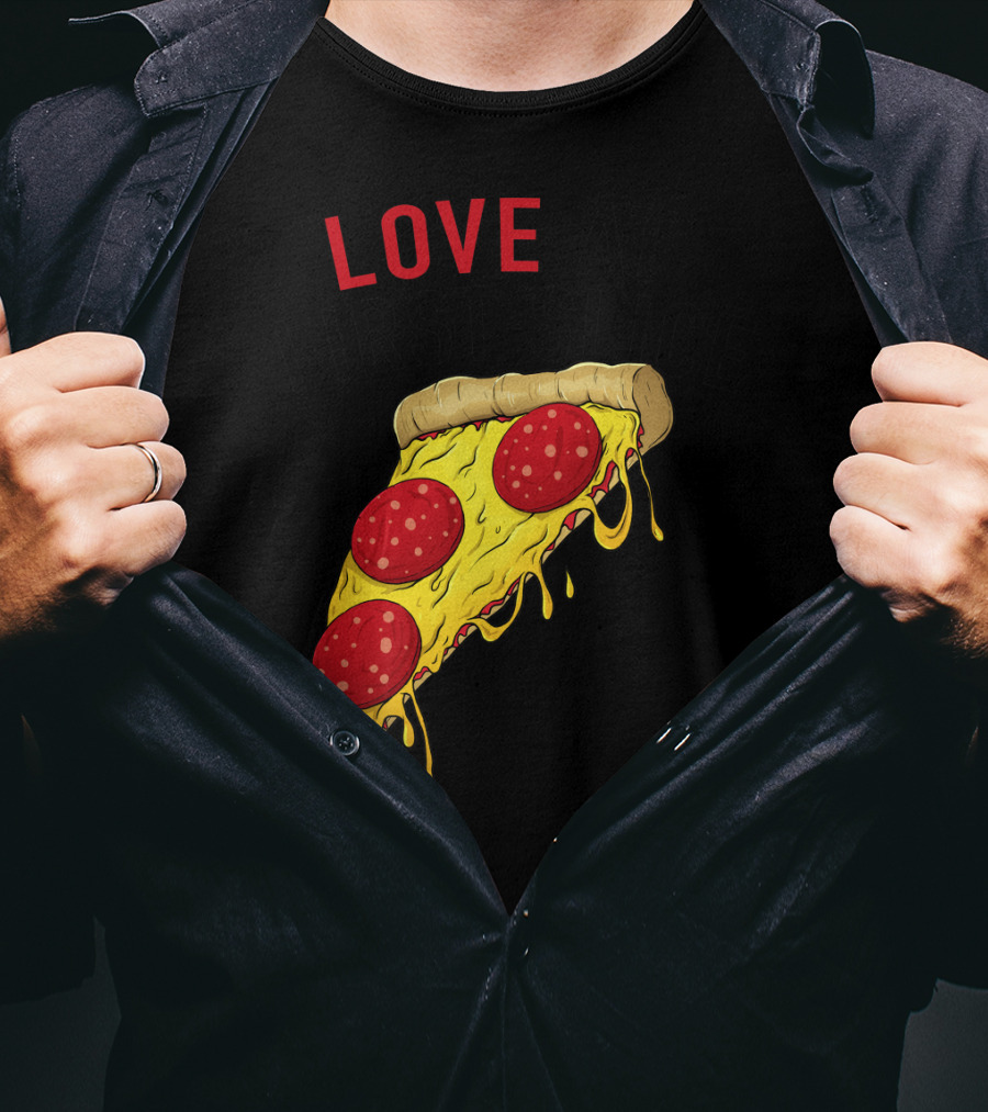 LOVE AT FIRST SLICE Pizza Men Girls Mom And Baby68 T-Shirt