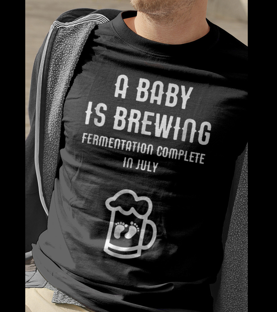 A Baby Is Brewing Fermentation Complete In July Footprint Beer Mug T-Shirt