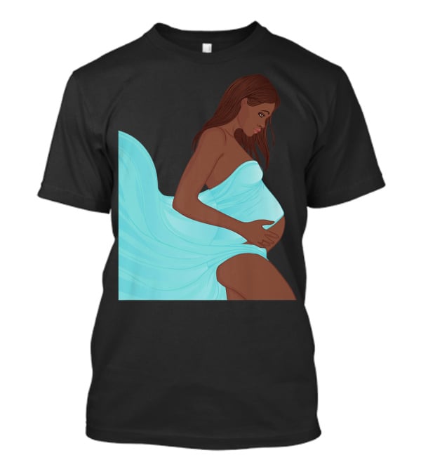 Pregnancy Black Girl Magic African Queen Mom57 T-Shirt