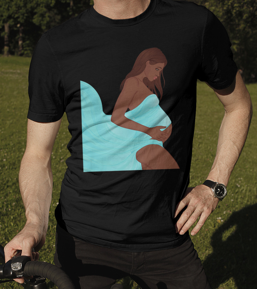 Pregnancy Black Girl Magic African Queen Mom57 T-Shirt