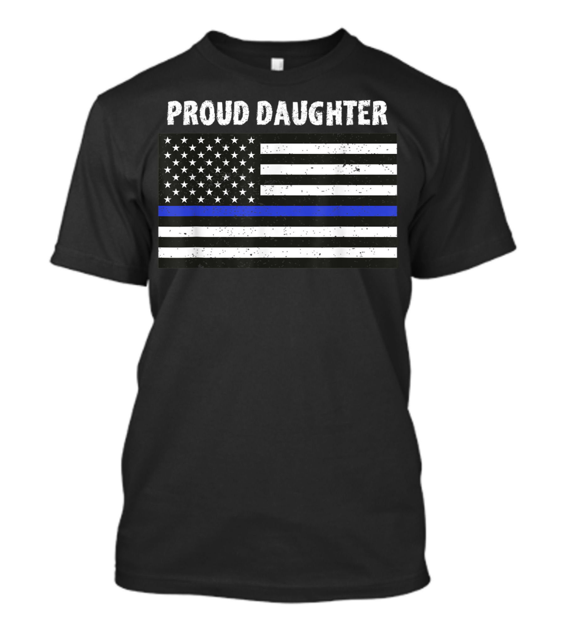 Proud Daughter Thin Blue Line American Flag T-Shirt