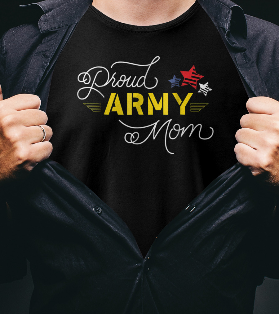 Proud Army Mom Stars Military Family T-Shirt